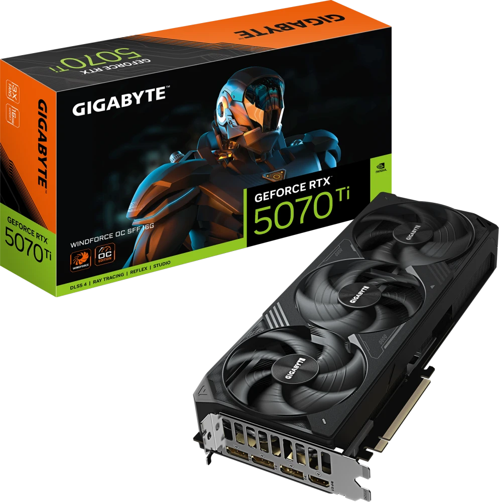 Видеокарта Gigabyte RTX 5070Ti Windforce OC SFF 16G (GV-N507TWF3OC-16GD)