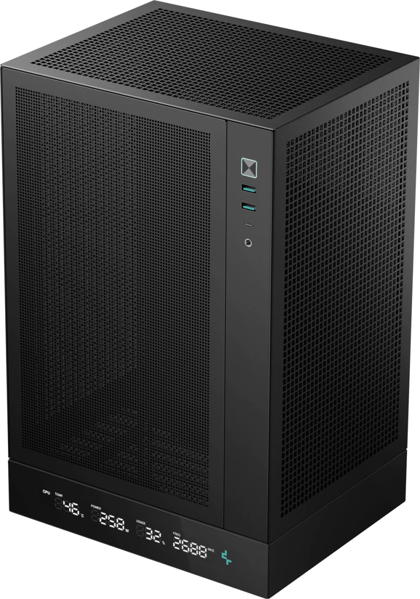 Корпус DeepCool CH170 Digital (черный) (R-CH170-BKNPI0D-G-1)