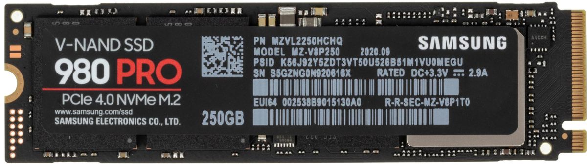 Жесткий диск SSD 250Gb Samsung 980 Pro (MZ-V8P250BW)