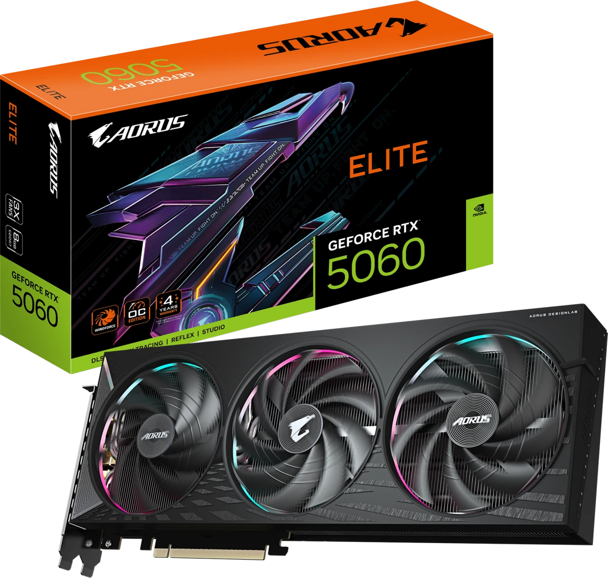 Видеокарта Gigabyte RTX 5060 Aorus Elite 8G (GV-N5060AORUS E-8GD)