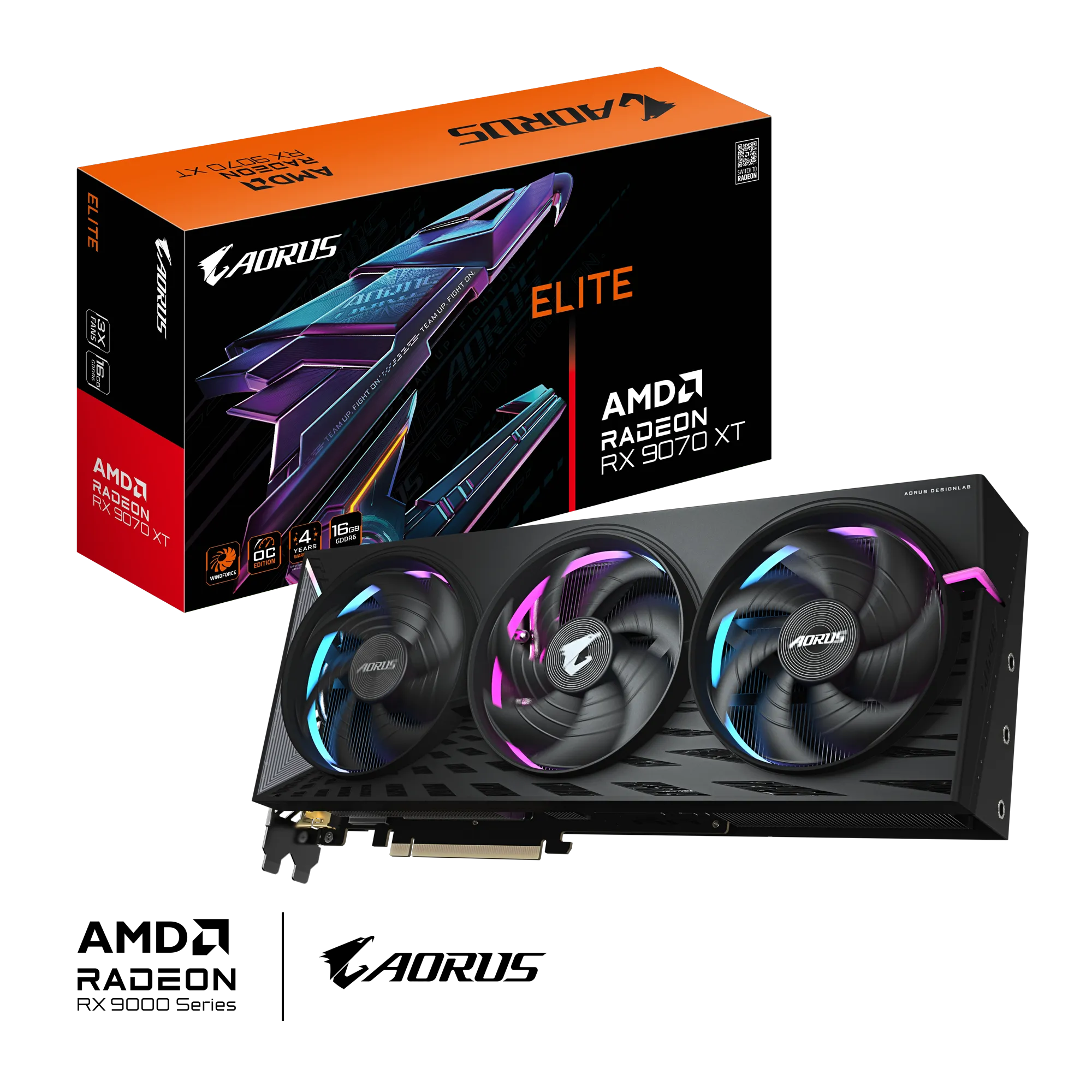 Видеокарта Gigabyte RX 9070 XT ELITE 16G (GV-R9070XTAORUS E-16GD)