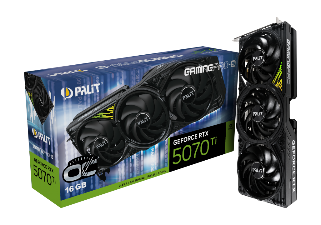 Видеокарта Palit RTX 5070Ti GamingPro-S OC 16Gb (NE7507TS19T2-GB2031U)