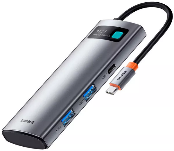 Док-станция Baseus Metal Gleam Series 7-in-1 Multifunctional Type-C (WKWG020113)
