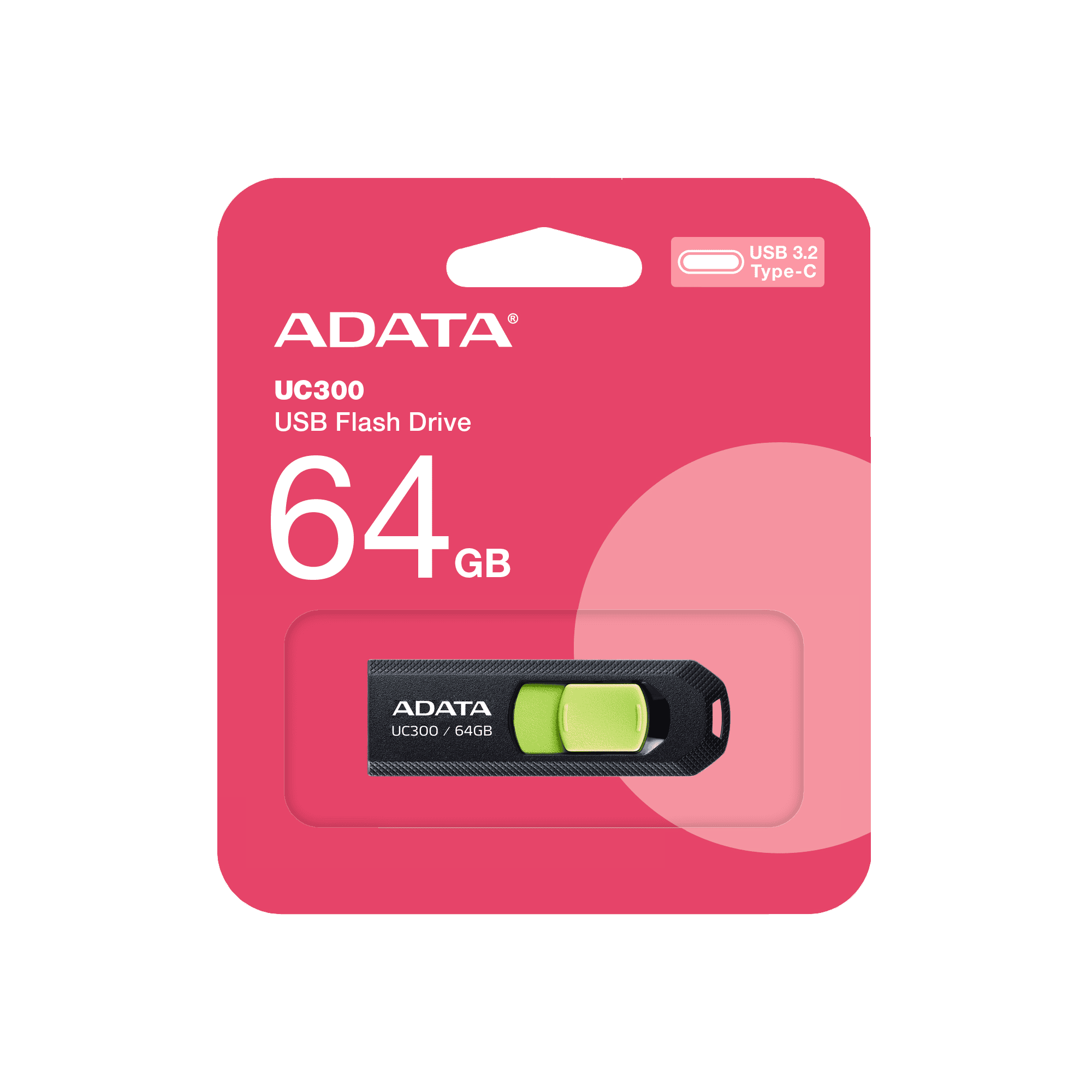 Usb flash disk 64Gb A-DATA UC300 (ACHO-UC300-64G-RBK/GN)