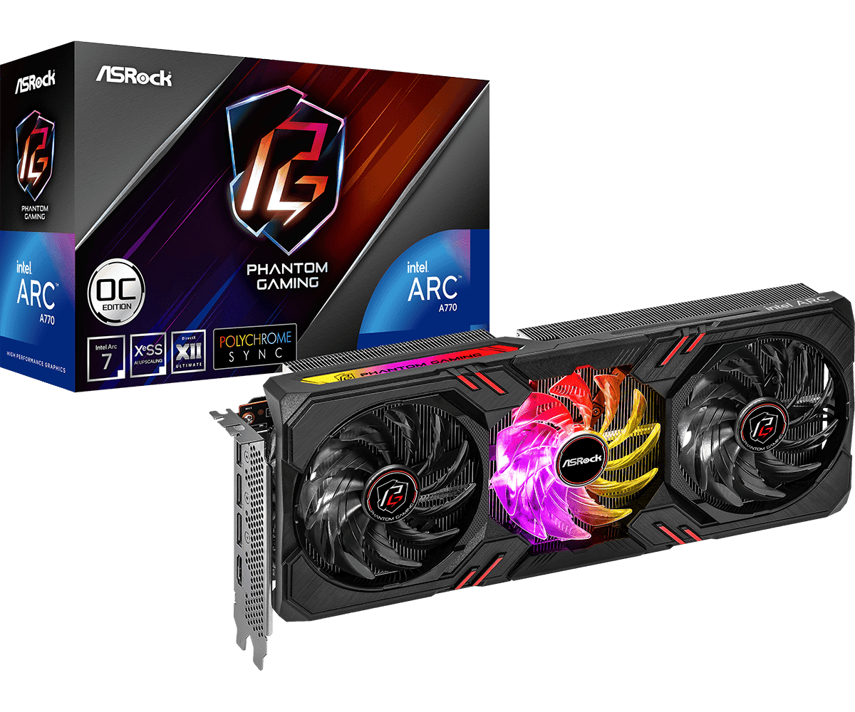 Видеокарта AsRock Arc A770 Phantom Gaming 16GB OC (A770 PG 16GO)