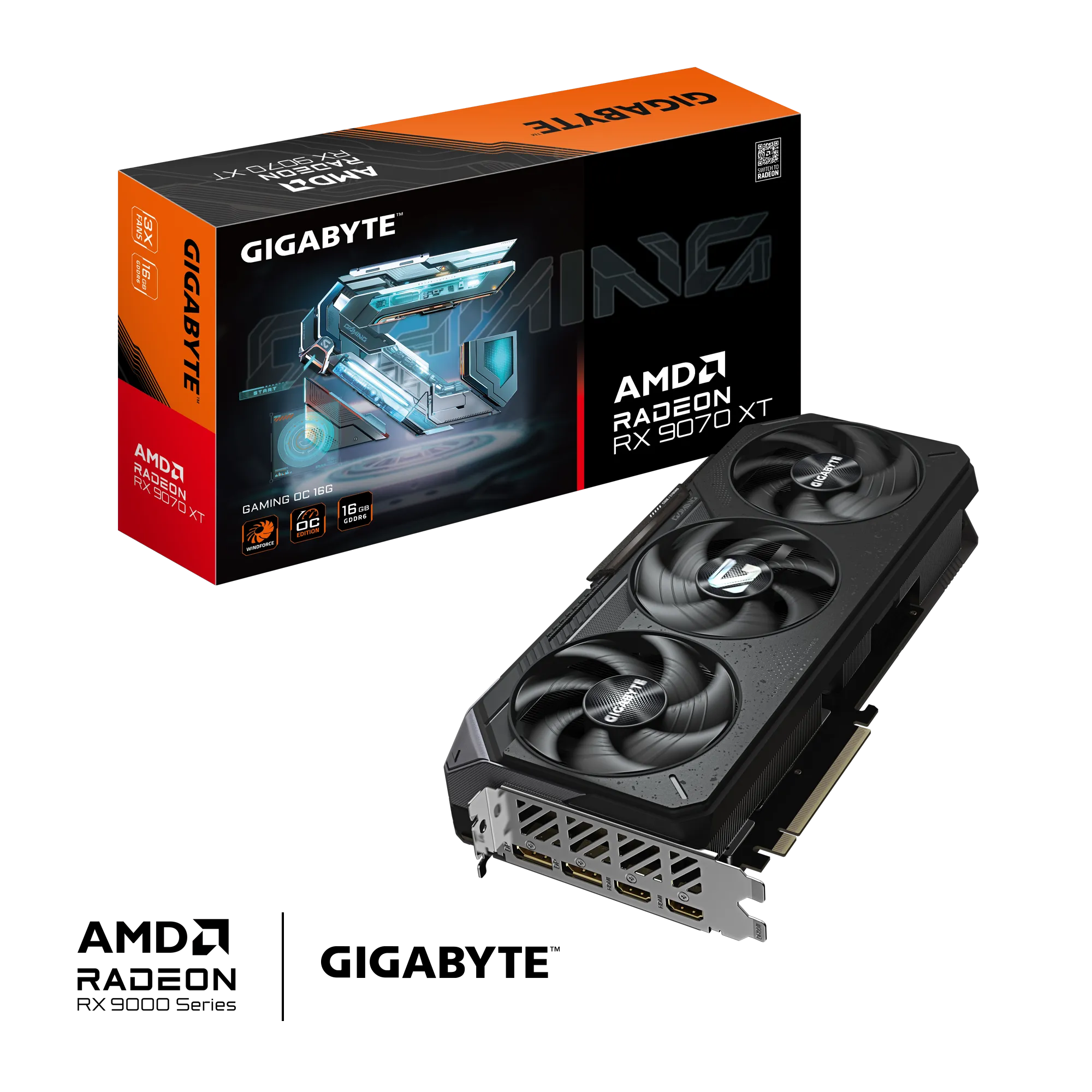 Видеокарта Gigabyte Radeon RX 9070 XT Gaming OC 16GB (GV-R9070XTGAMING OC-16GD)