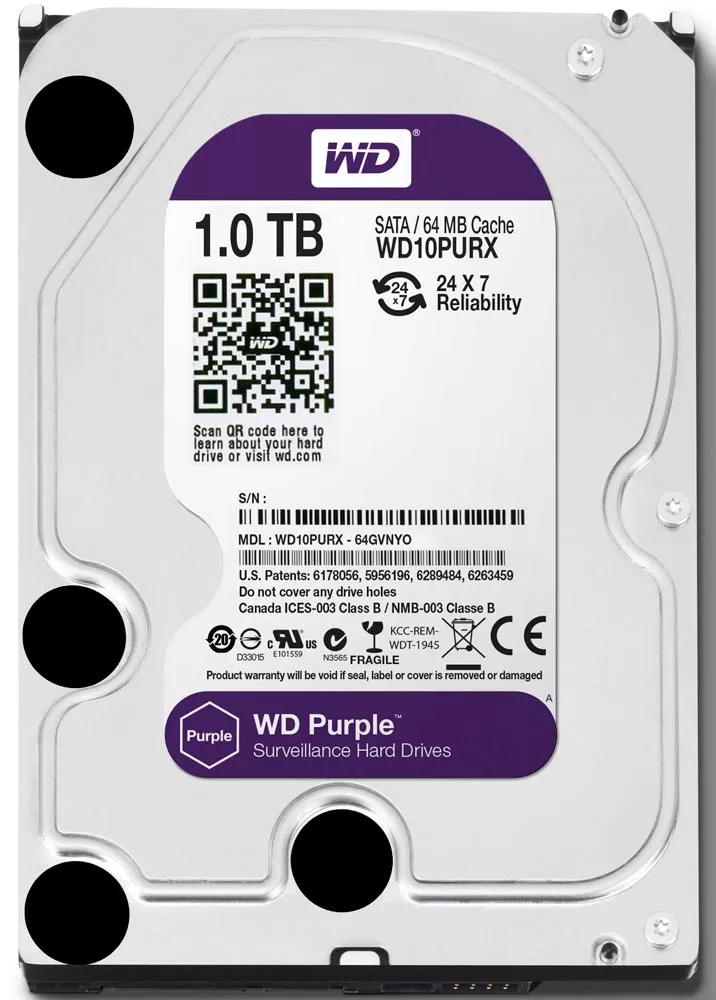 Жесткий диск 1Tb Western Digital Purple (WD10PURX)