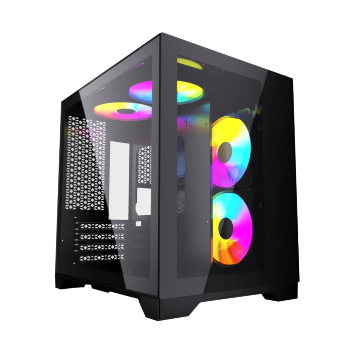 Корпус Powercase Vision Micro Black Tempered Glass (CVBM-L4)