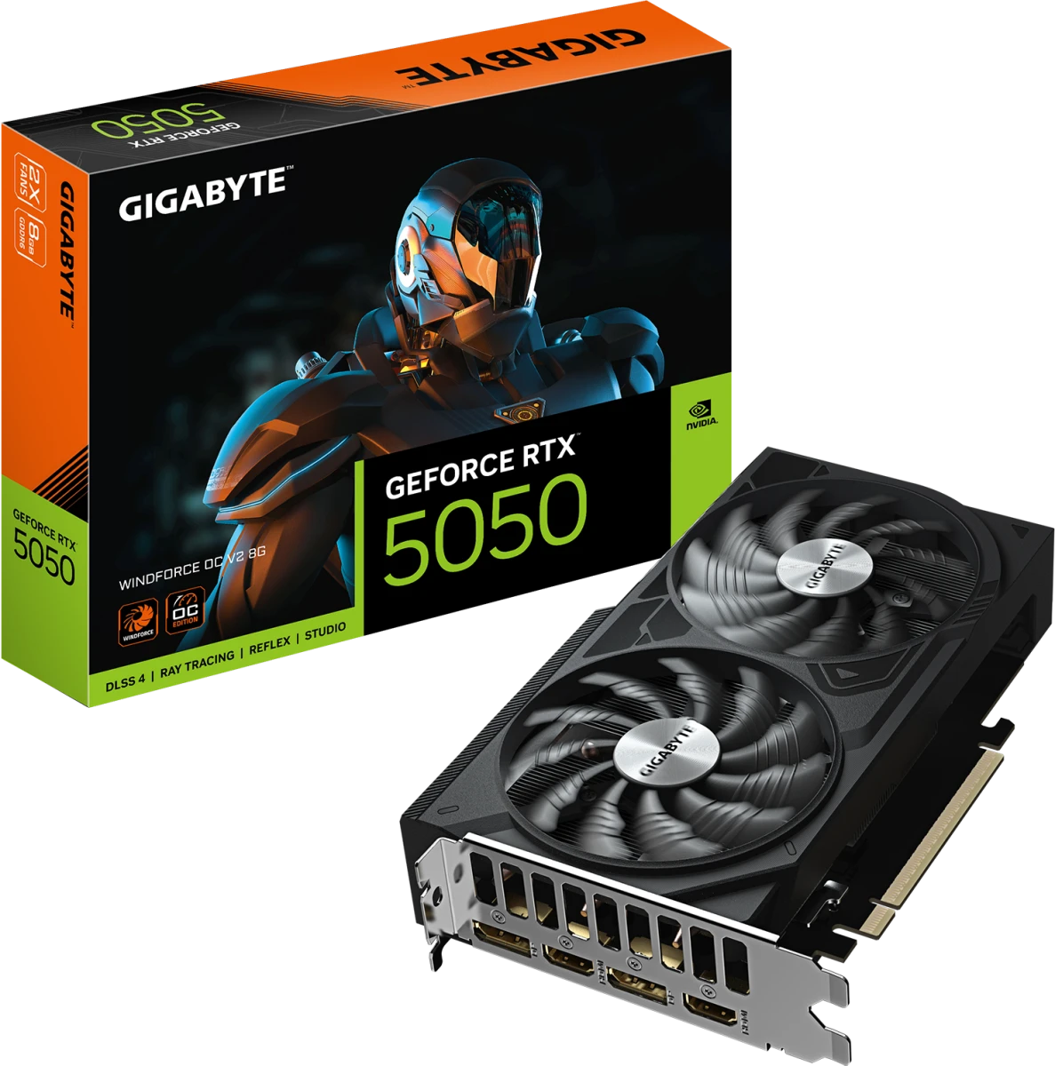 Видеокарта Gigabyte RTX 5050 Windforce OC V2 8G (GV-N5050WF2OCV2-8GD)