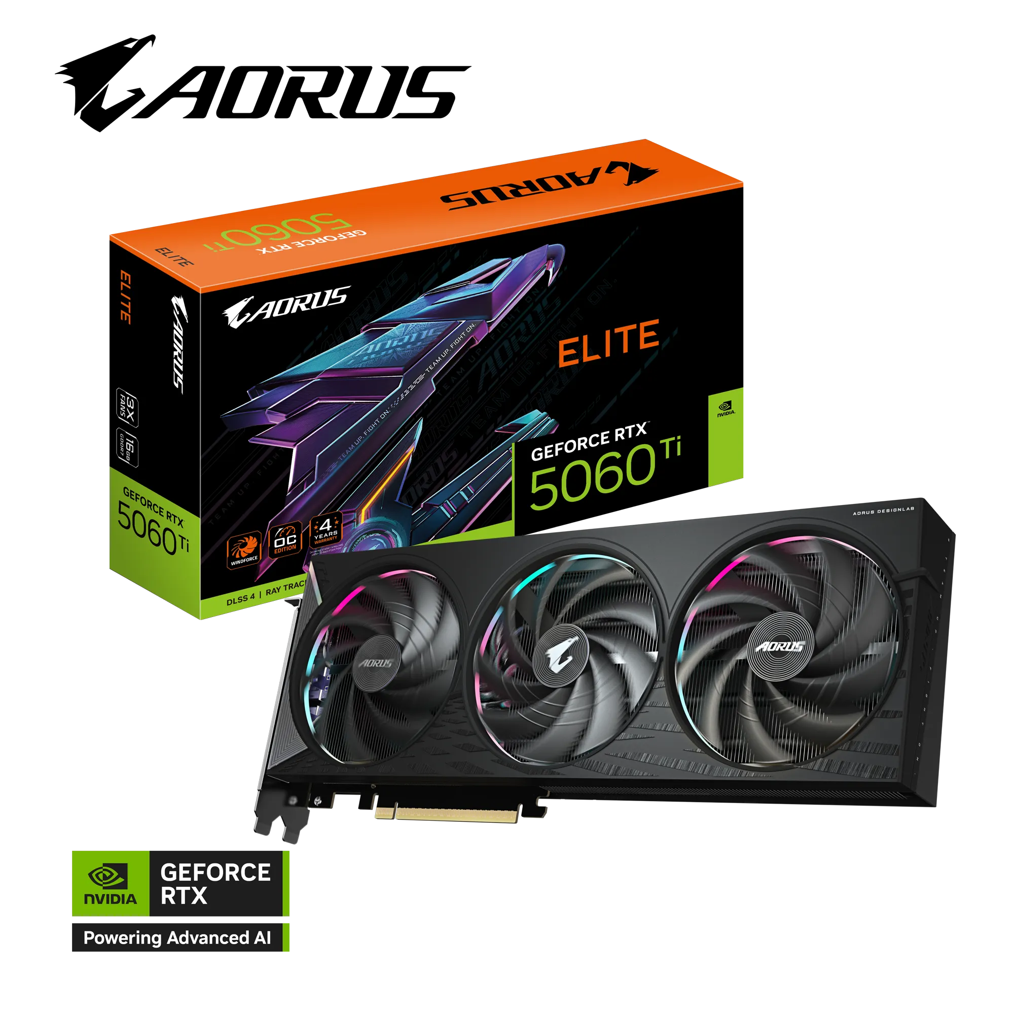 Видеокарта Gigabyte RTX 5060Ti Aorus Elite 16G (GV-N506TAORUS E-16GD)