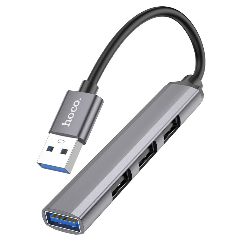 Разветвитель USB Hoco HB26 (серый)