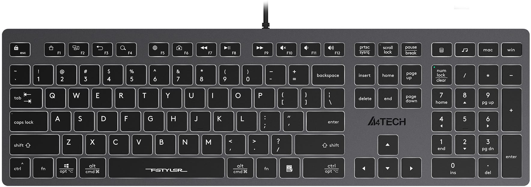 Клавиатура A4Tech Fstyler FX60 (неоновая подсветка)