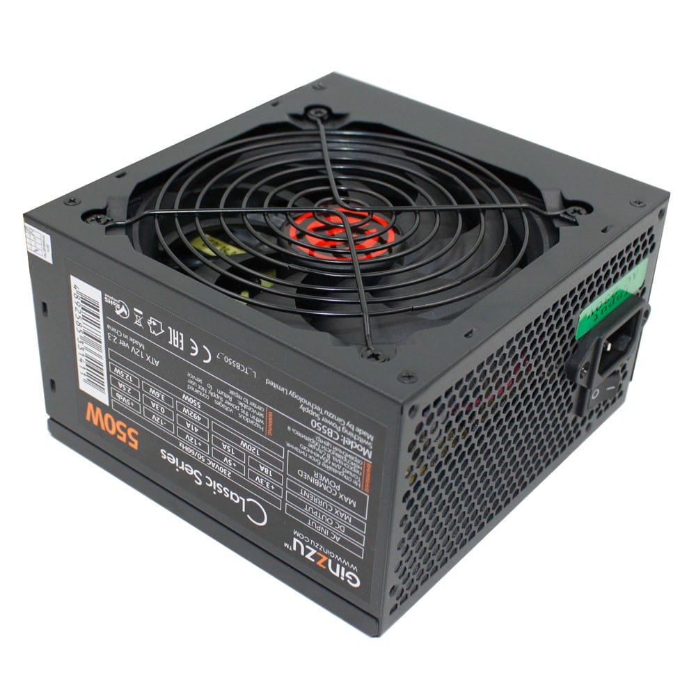 Блок питания 550W GINZZU CB550 (120мм, 24+8pin, 1x6/8pin, 3xMolex, 4xSATA, КПД>75%)