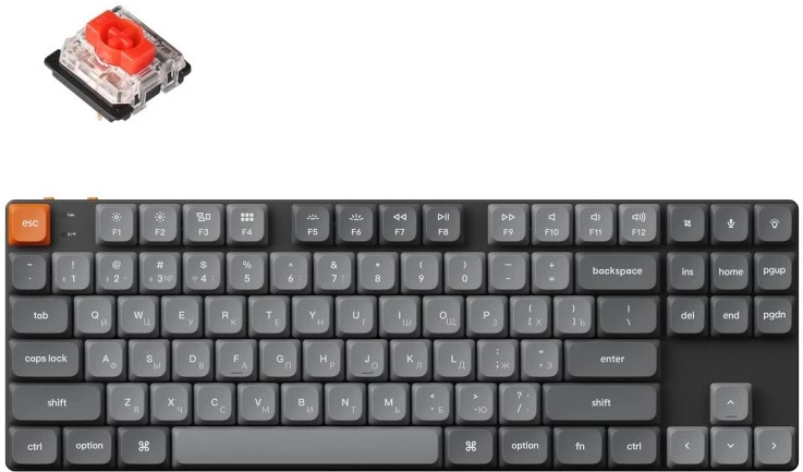 Клавиатура Keychron QMK K1 Max White LED (Gateron Red Switch) (K1M-A1-RU)