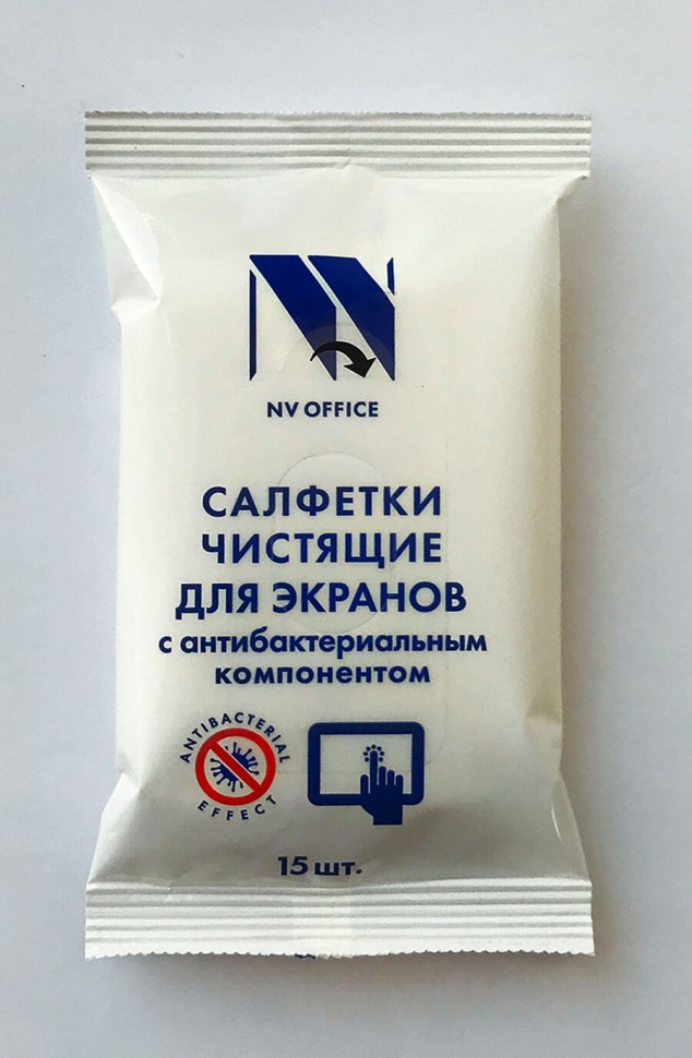 Антибактериальные салфетки для экранов NV Print (NVO-03-003) 153х129 мм,15шт