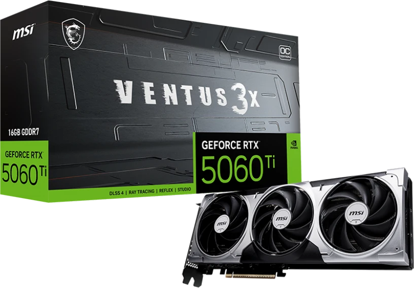 Видеокарта MSI RTX 5060 Ti 16G VENTUS 3X OC