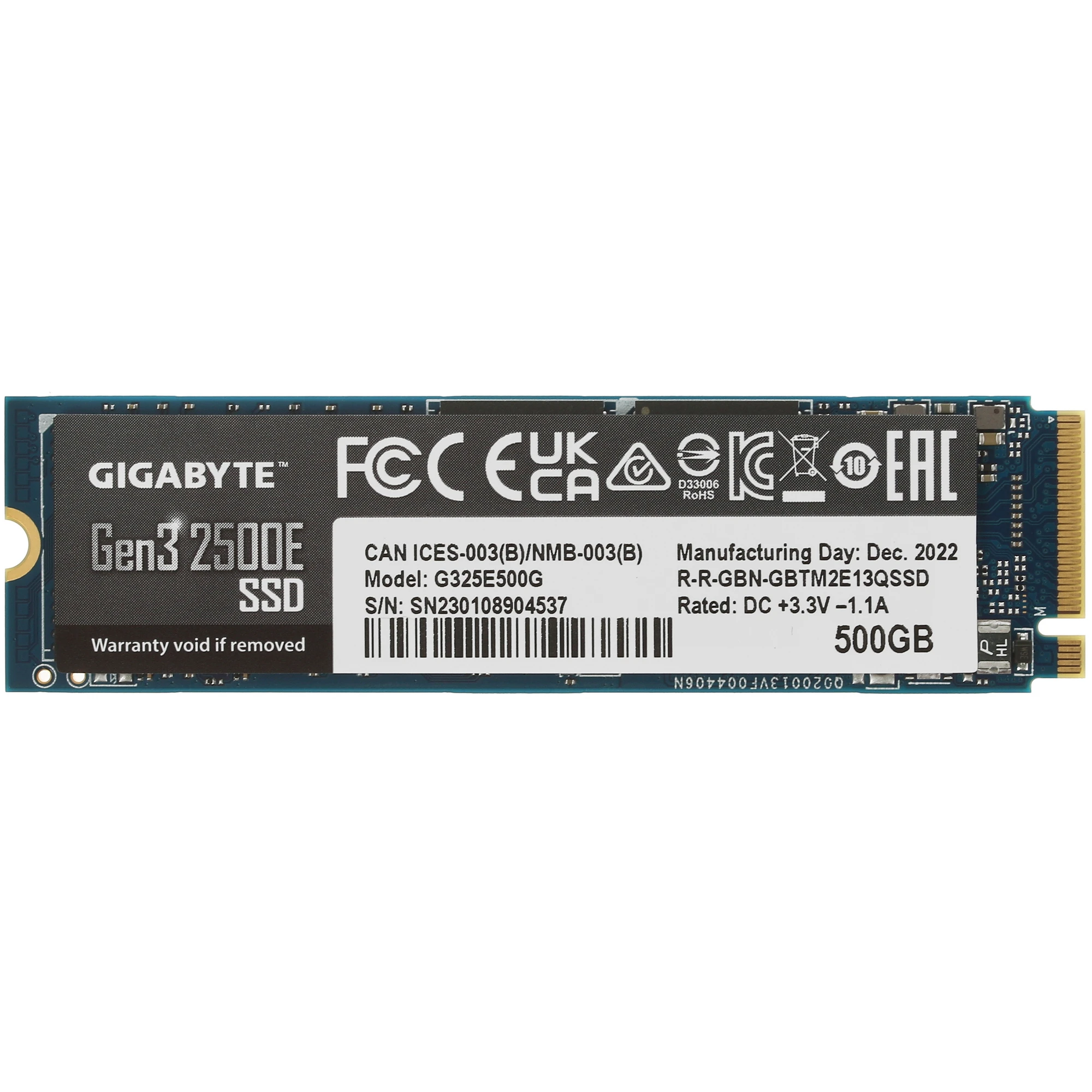 Жесткий диск SSD 500Gb Gigabyte G325E500G
