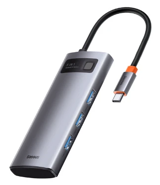 Док-станция Baseus Metal Gleam Series 5-in-1 (WKWG020013)