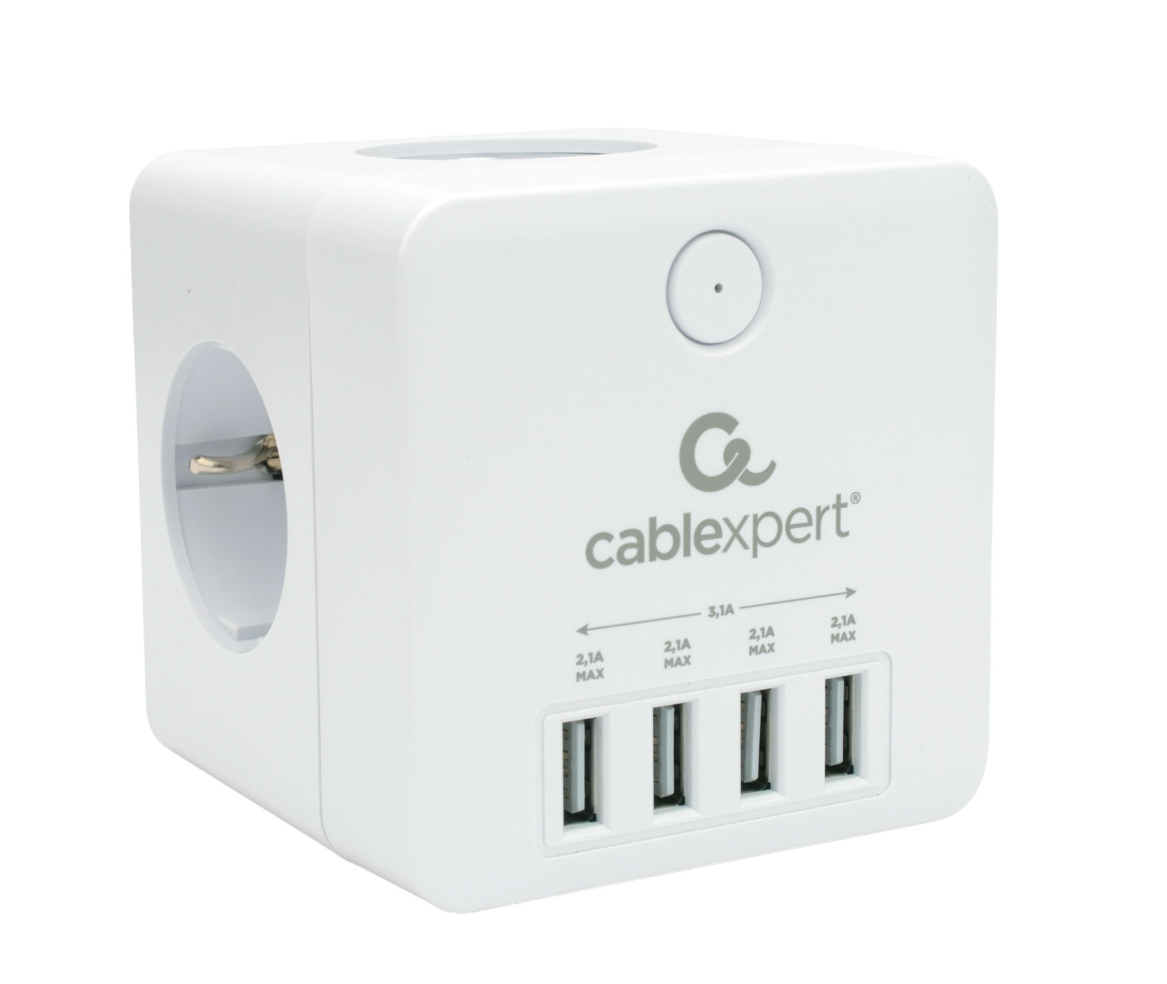 Сетевой фильтр Cablexpert CUBE-4-U4-W
