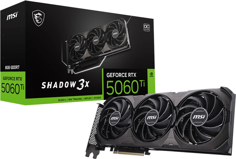 Видеокарта MSI RTX 5060Ti (RTX 5060 Ti 8G Shadow 3X OC Classic)