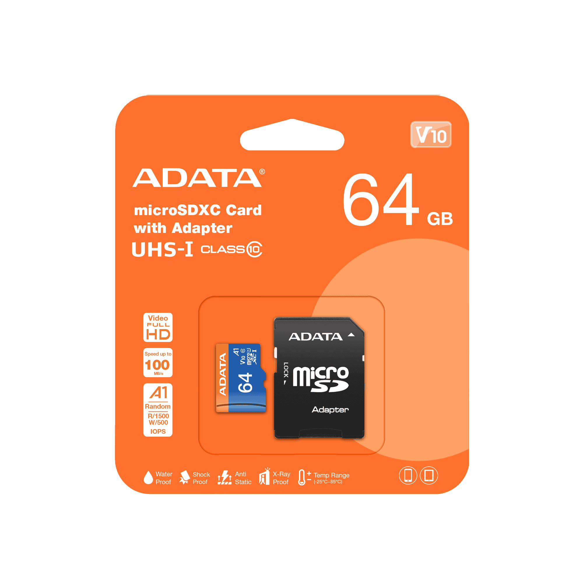 Карта памяти 64Gb A-DATA Premier (AUSDX64GUICL10A1-RA1)