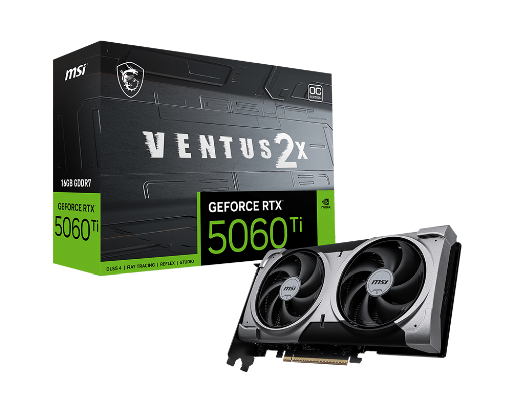 Видеокарта MSI RTX 5060 Ti 16G VENTUS 2X OC PLUS