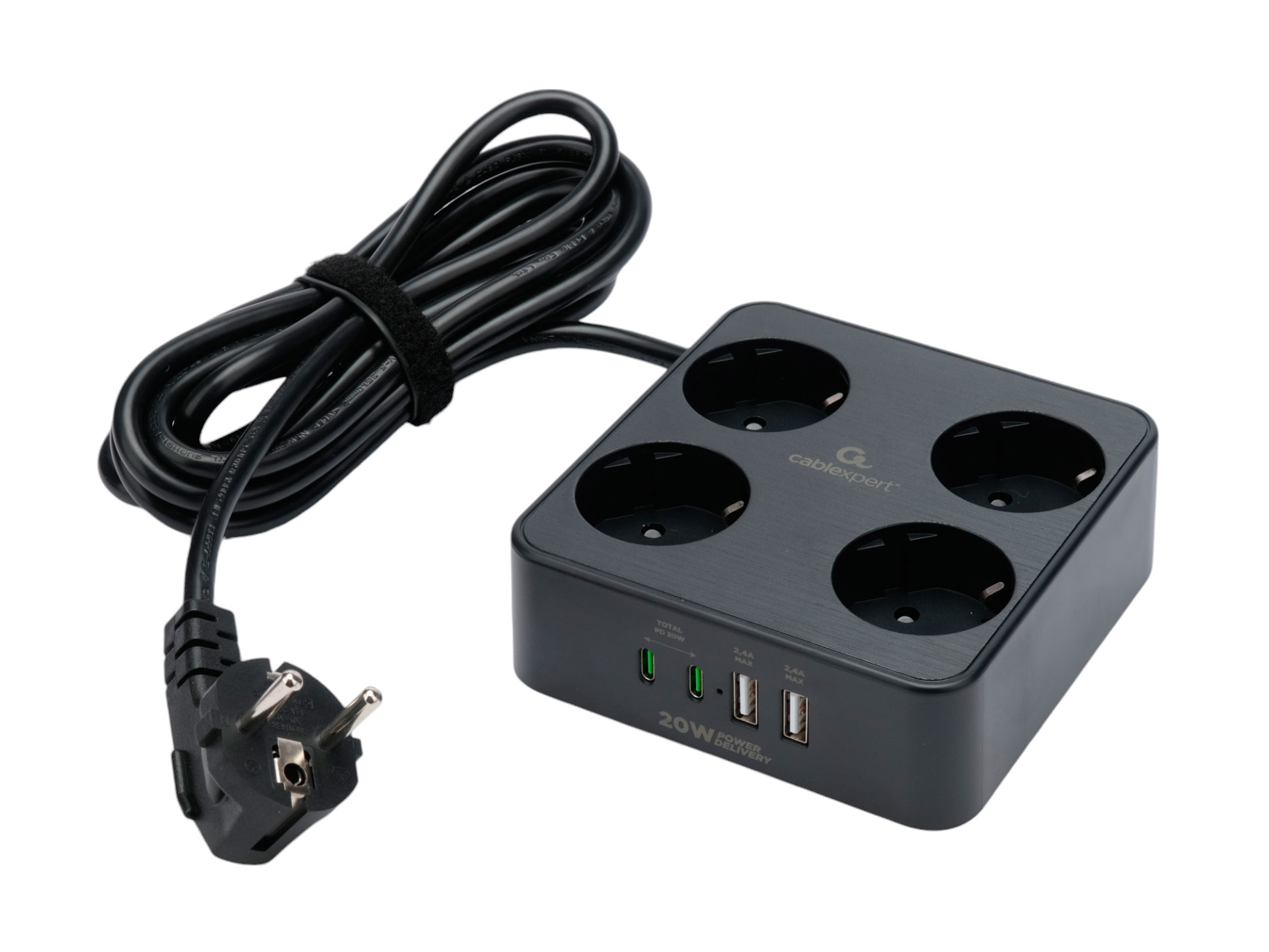 Сетевой фильтр Cablexpert Plate PLT-4-C2U2-B-3