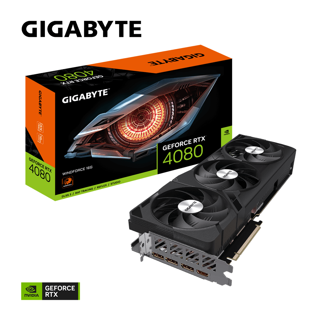 Видеокарта Gigabyte RTX 4080 Windforce 16Gb (GV-N4080WF3-16GD)