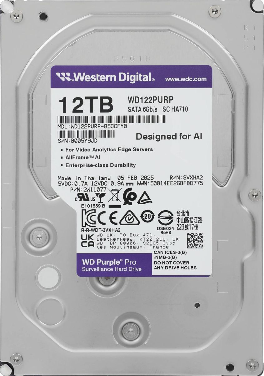 Жесткий диск 12Tb Western Digital Purple Pro (WD122PURP)