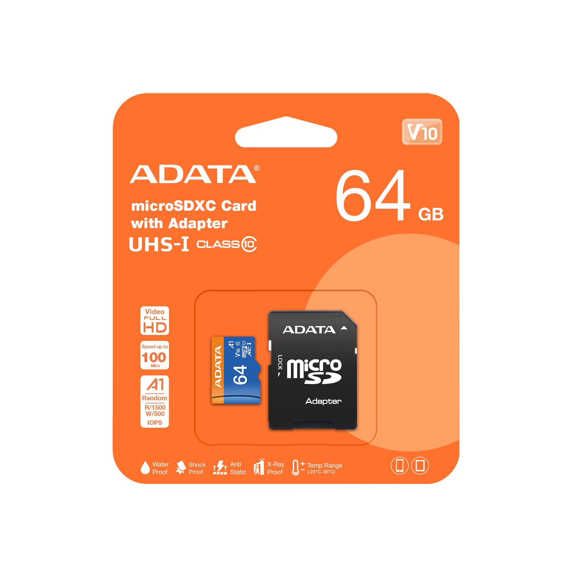 Карта памяти 64Gb ADATA Premier (AUSDX64GUICL10A1-RA1)