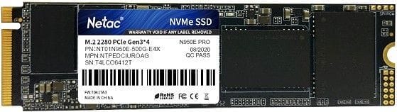 Жесткий диск SSD 500Gb Netac N950E PRO (NT01N950E-500G-E4X)