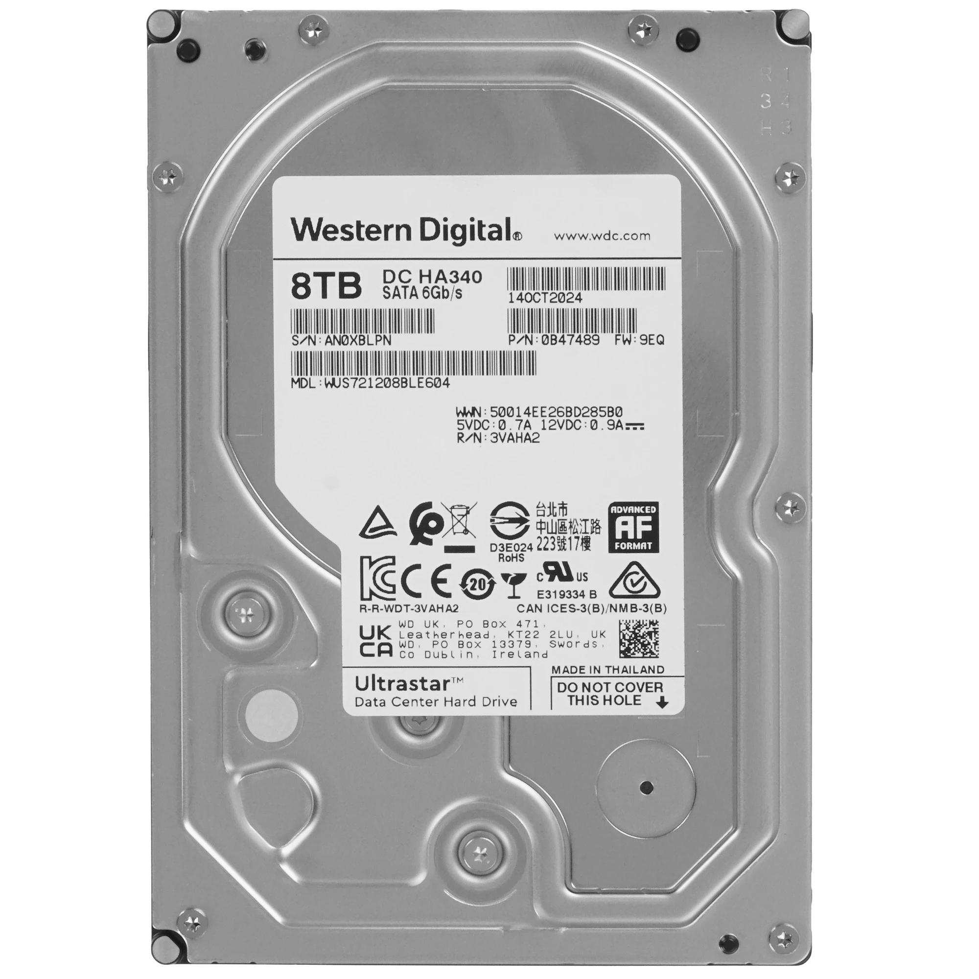 Жесткий диск 8Tb Western Digital Ultrastar DC HA340 (WUS721208BLE604)