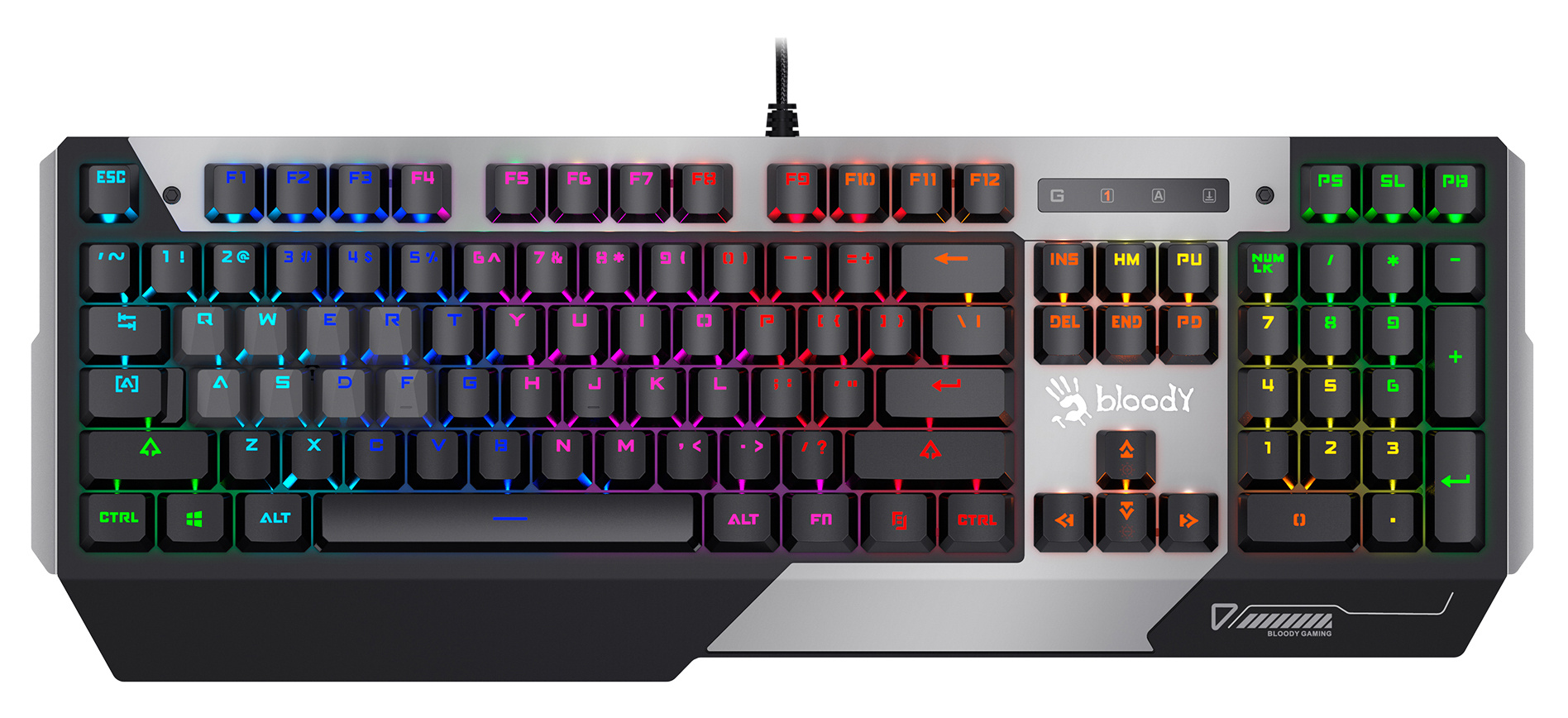 Клавиатура A4Tech Bloody B865R LIGHT STRIKE серый/черный