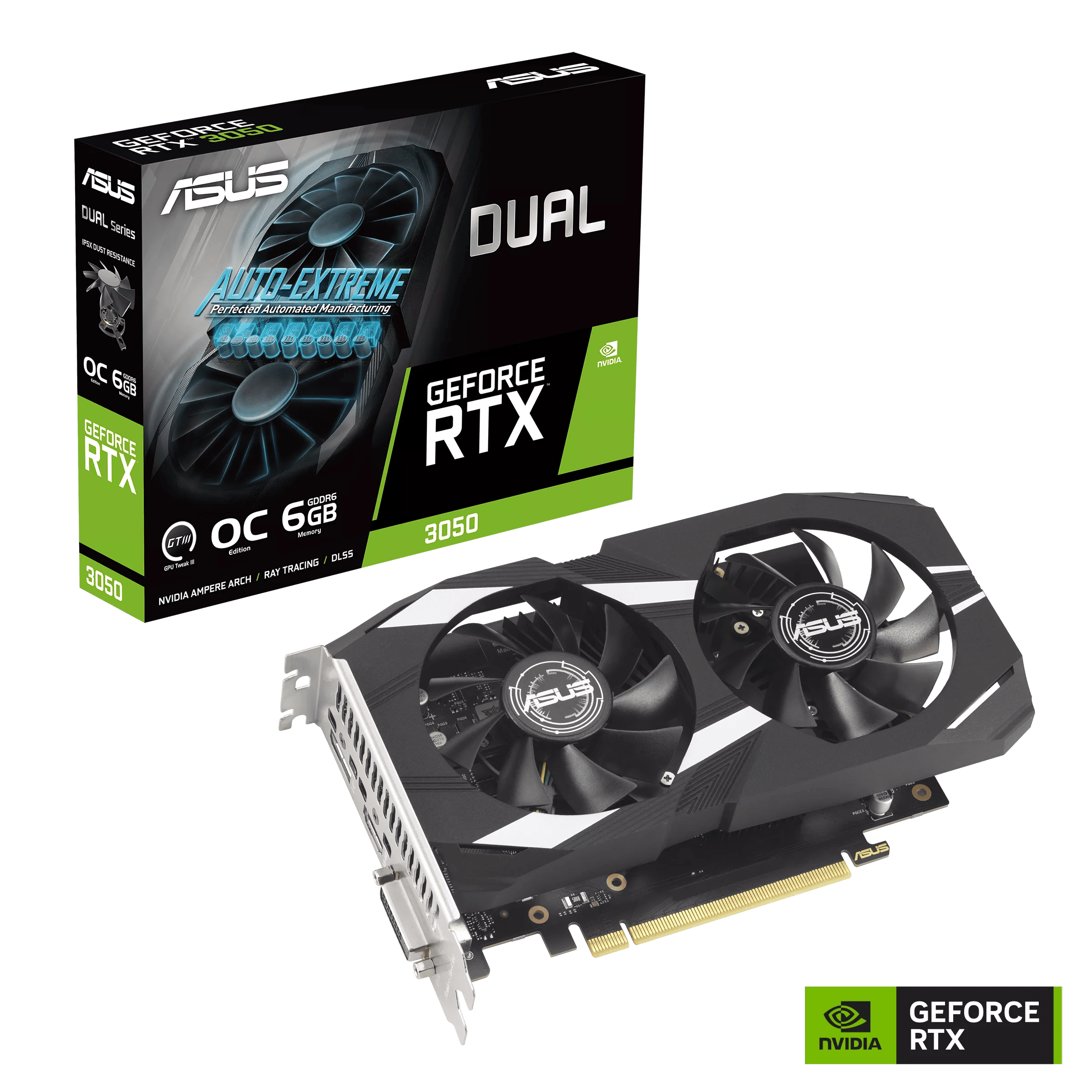 Видеокарта Asus RTX 3050 Dual OC (DUAL-RTX3050-O6G)