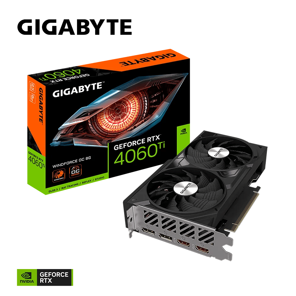 Видеокарта Gigabyte RTX 4060Ti Windforce OC 8G (GV-N406TWF2OC-8GD)