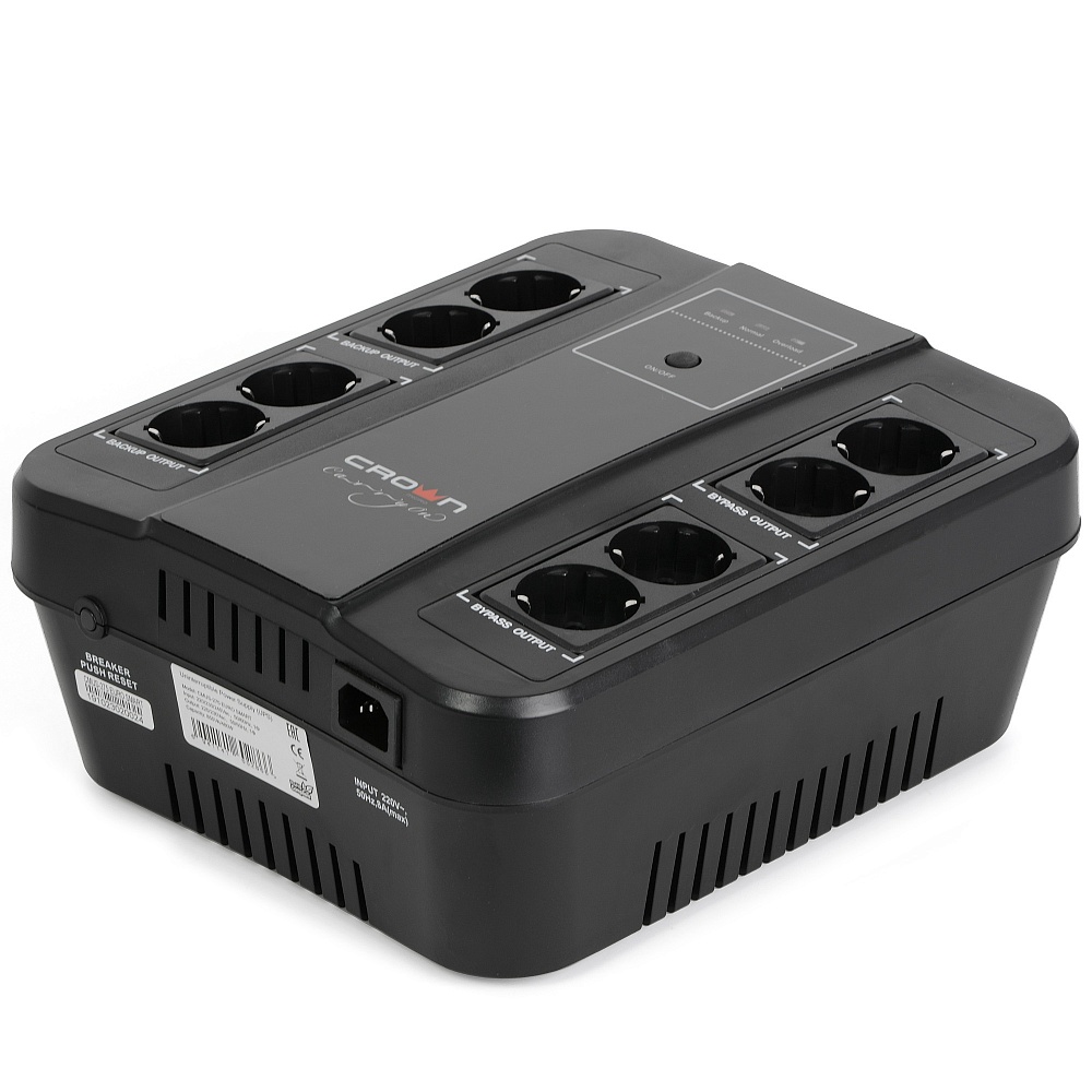 Источник бесперебойного питания 650VA CrownMicro CMUS-255 EURO SMART