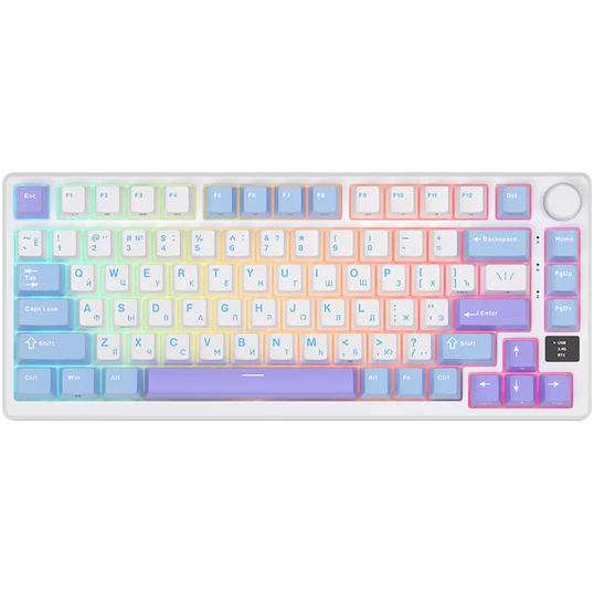 Клавиатура Royal Kludge RK-M75 RGB (Taro Milk, RK Brown)
