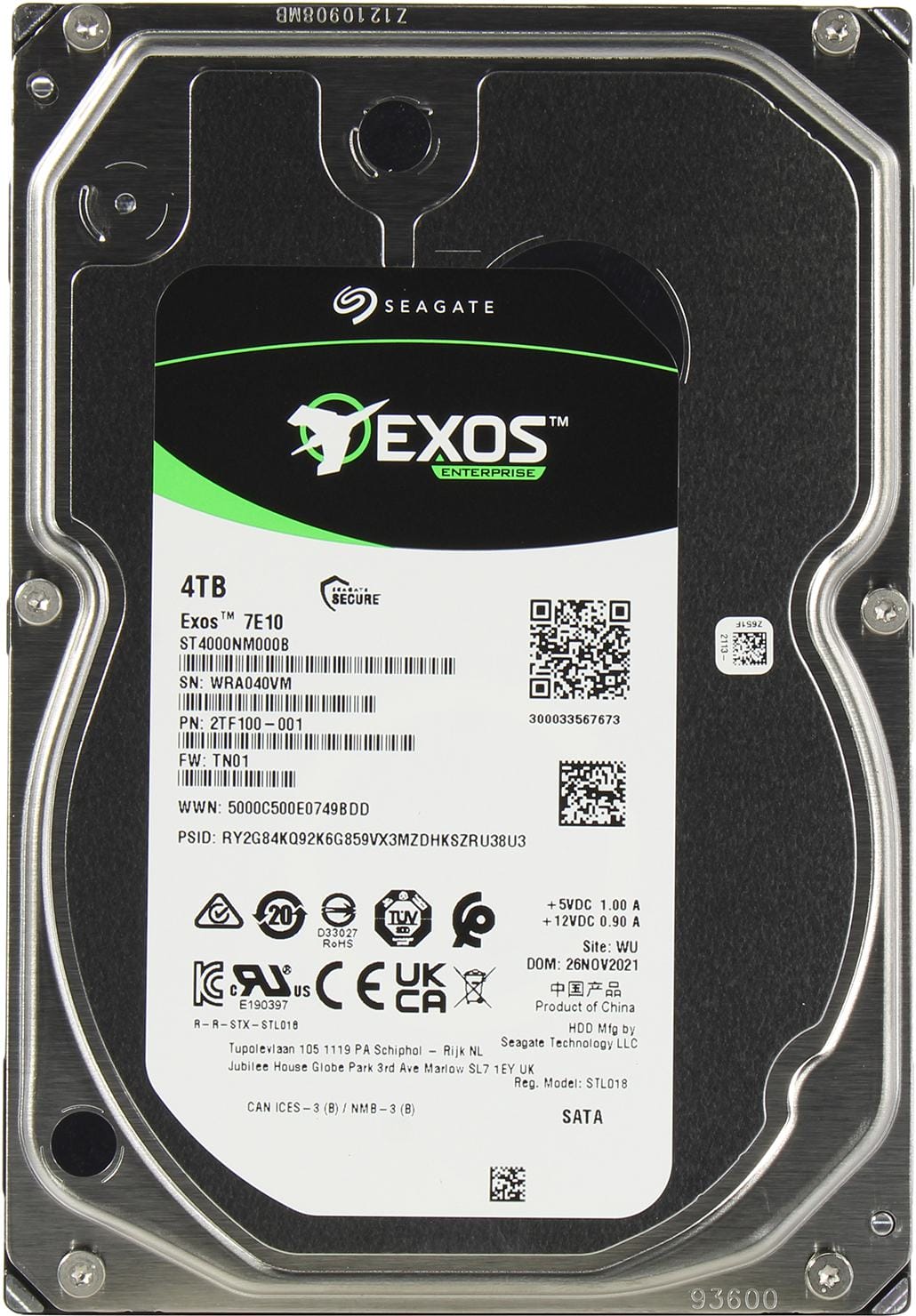 Жесткий диск 4Tb Seagate Exos 7E10 (ST4000NM000B)