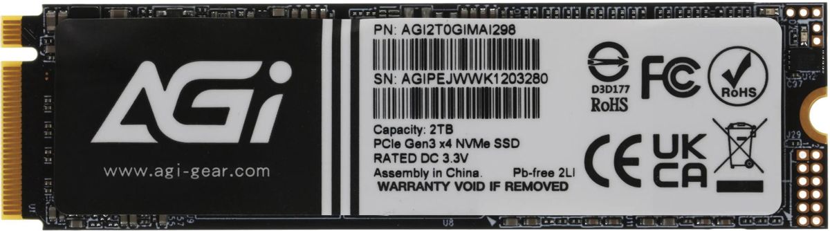 Жесткий диск SSD 2Tb AGI AI298 (AGI2T0GIMAI298)