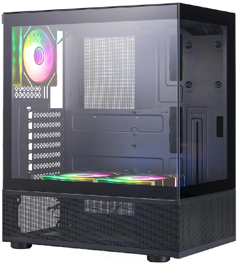 Корпус 1stPlayer Mi7-A ARGB Black (Mi7-A-BK-2FC7R-1FC7)