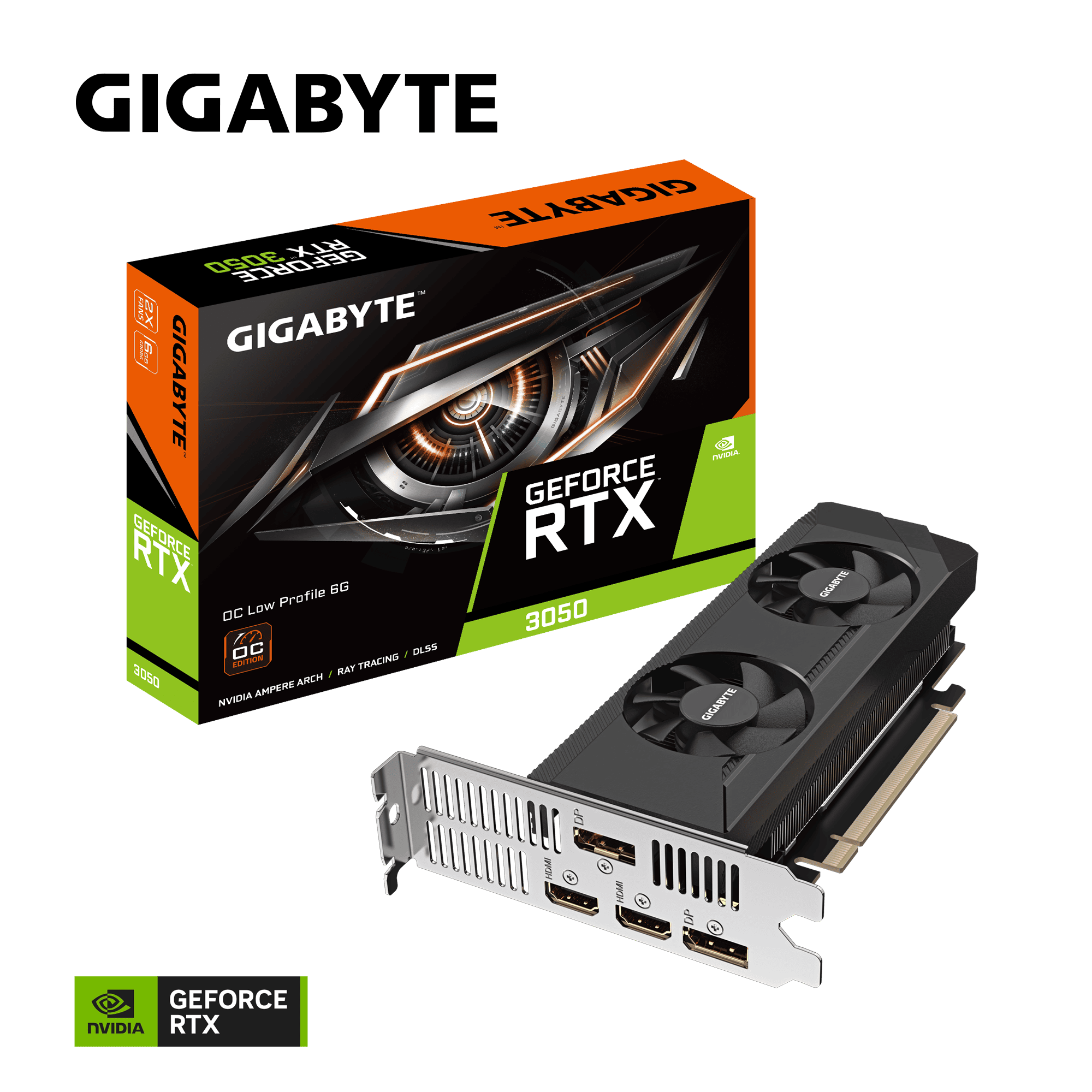 Видеокарта Gigabyte RTX 3050 OC Low Profile 6G (GV-N3050OC-6GL)