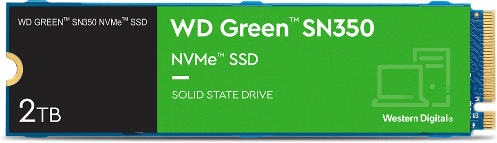 Жесткий диск SSD 2Tb Western Digital Green SN350 (WDS200T3G0C)