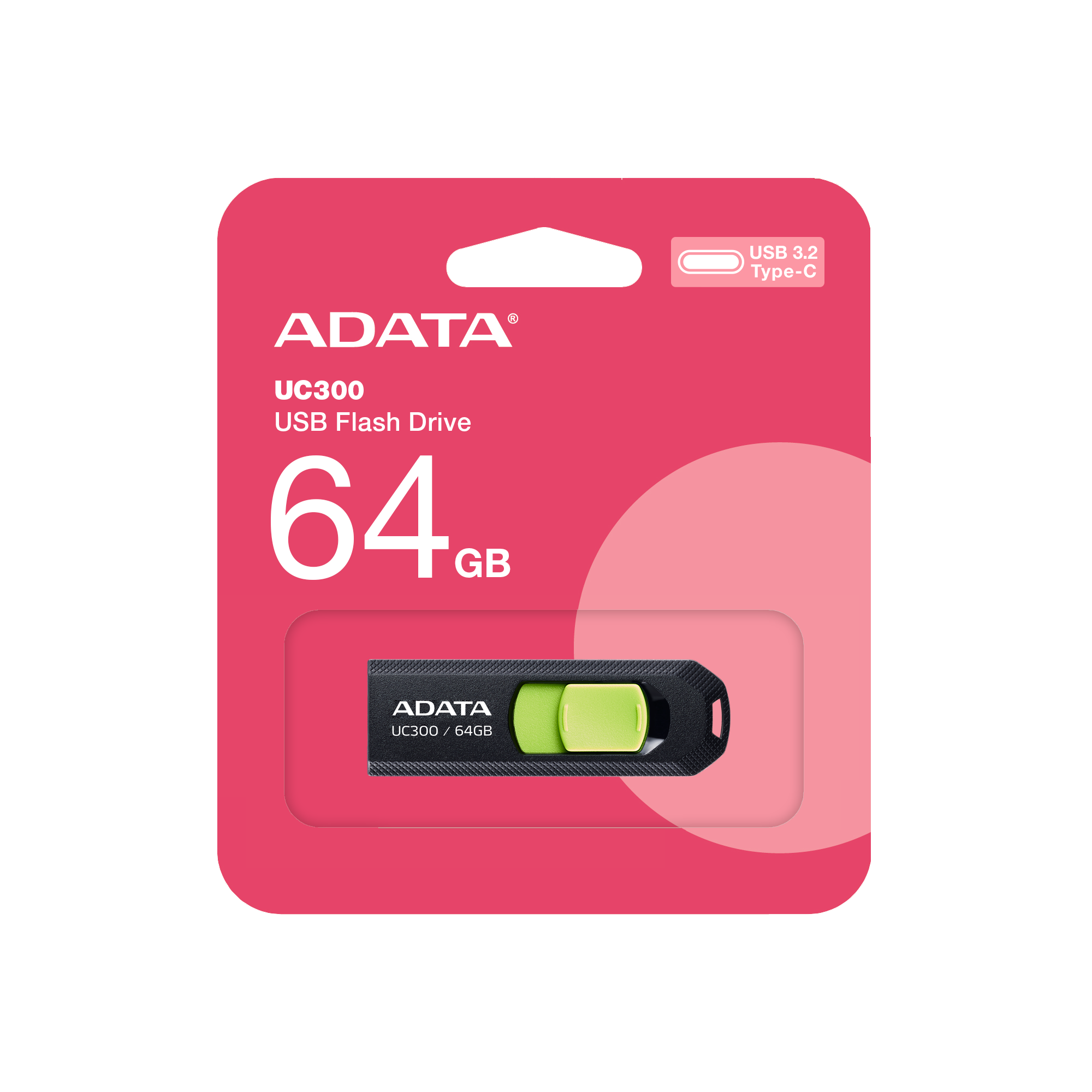 Usb flash disk 64Gb ADATA UC300 (ACHO-UC300-64G-RBK/GN)