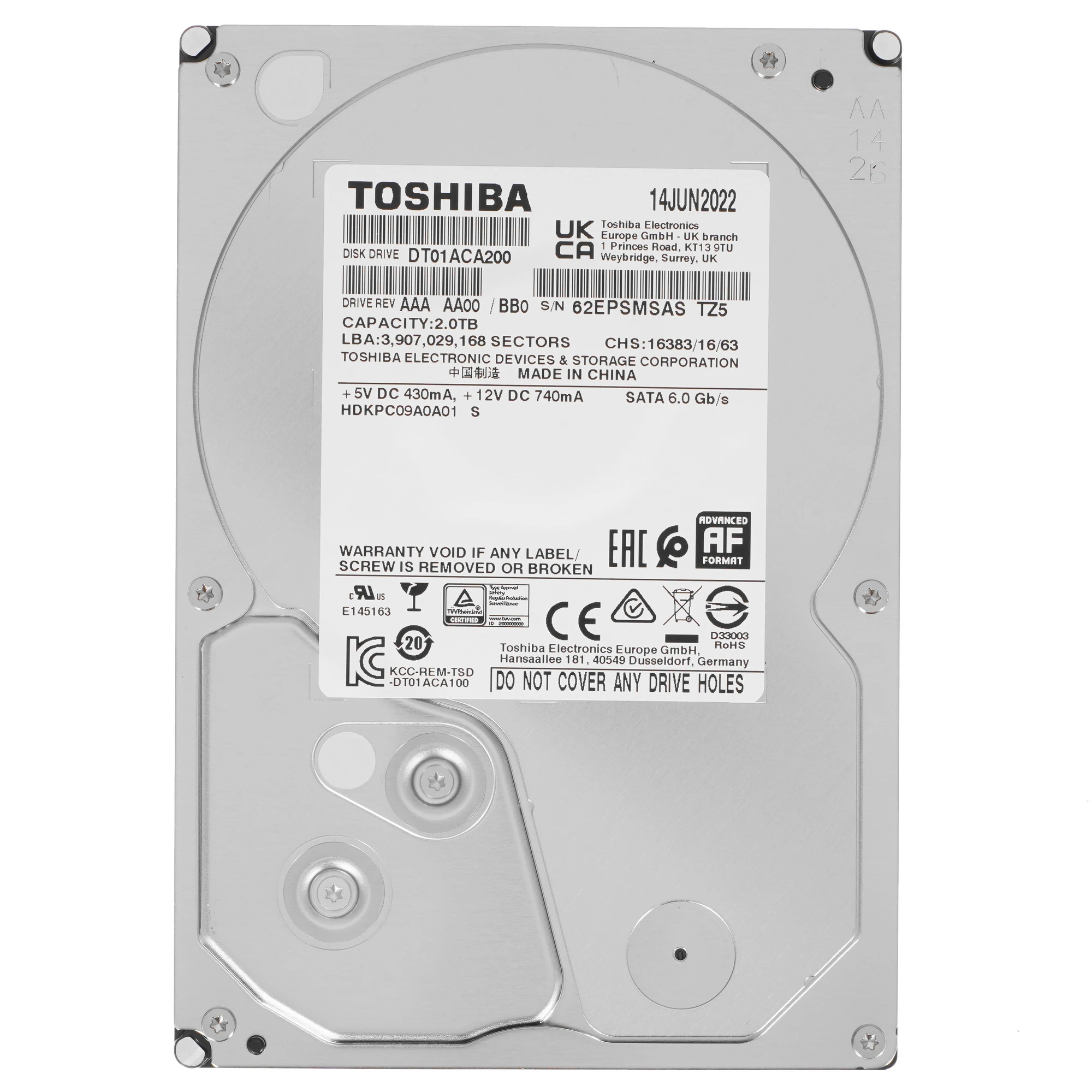 Жесткий диск 2Tb Toshiba DT01ACA200
