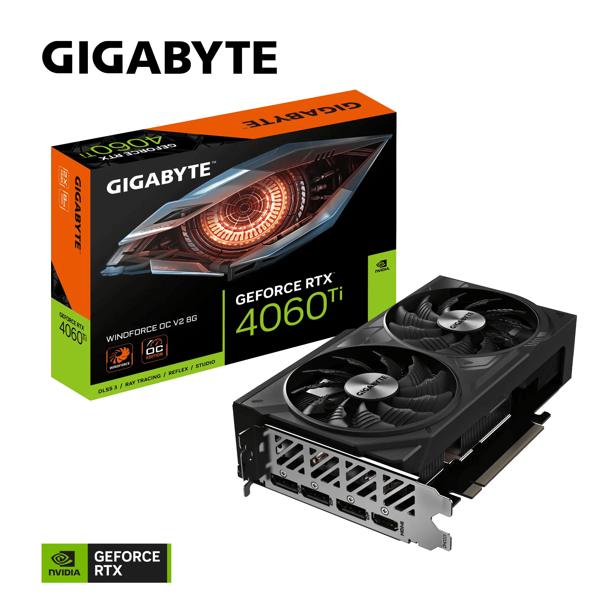 Видеокарта Gigabyte RTX 4060Ti Windforce OC V2 8G (GV-N406TWF2OCV2-8GD)