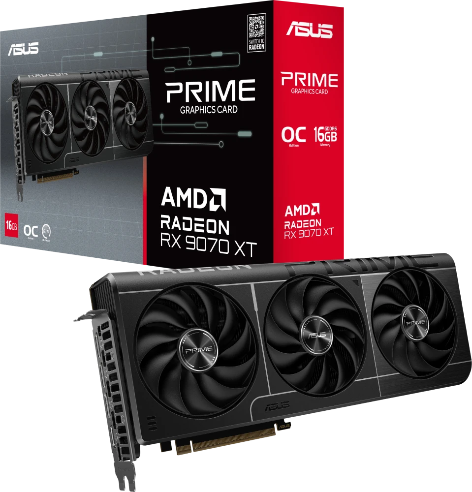 Видеокарта Asus RX 9070XT OC Edition 16Gb (PRIME-RX9070XT-O16G)
