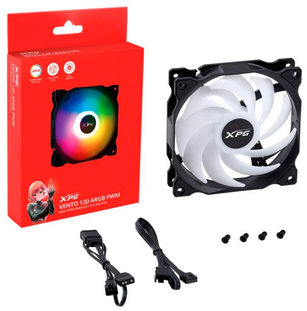 Вентилятор ADATA XPG Vento 120 ARGB PWM (черный) (VENTO120ARGBPWM-BKCWW)
