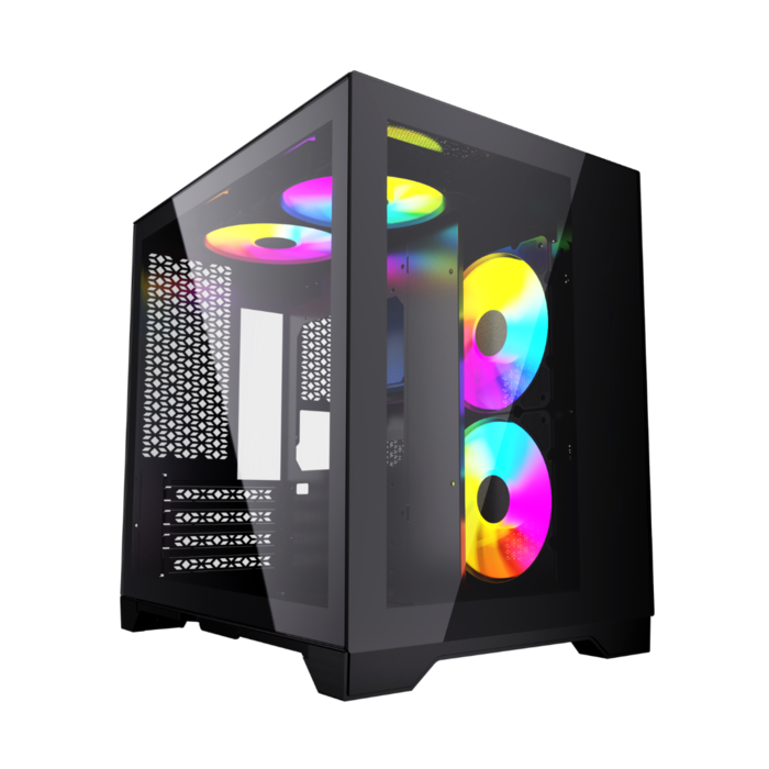 Корпус Powercase Vision Micro Black Tempered Glass (CVBM-L4)