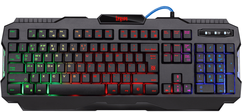 Клавиатура Defender Legion GK-010DL 45010 (USB, с подсветкой, Black)