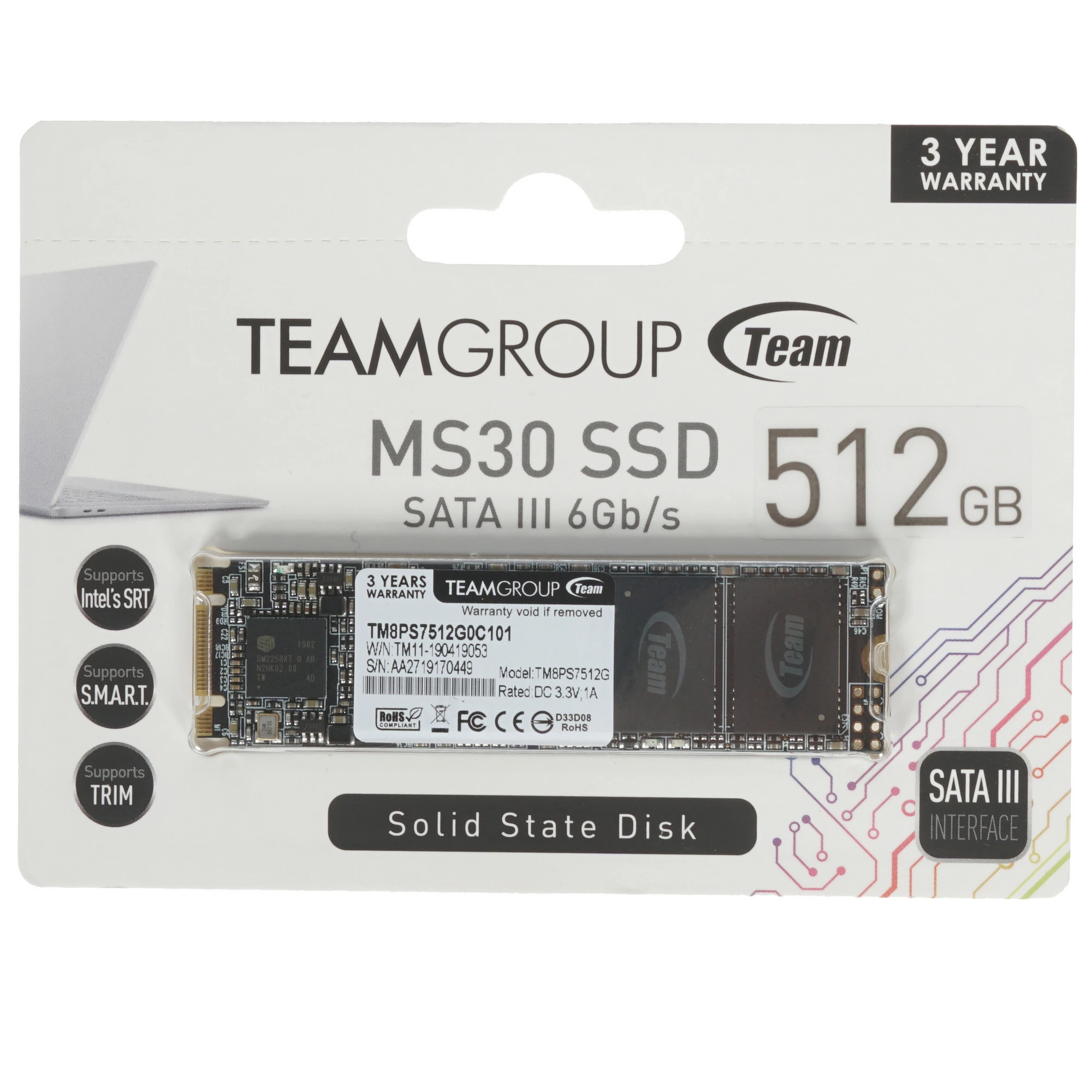 Жесткий диск SSD 512Gb Team MS30 (TM8PS7512G0C101)